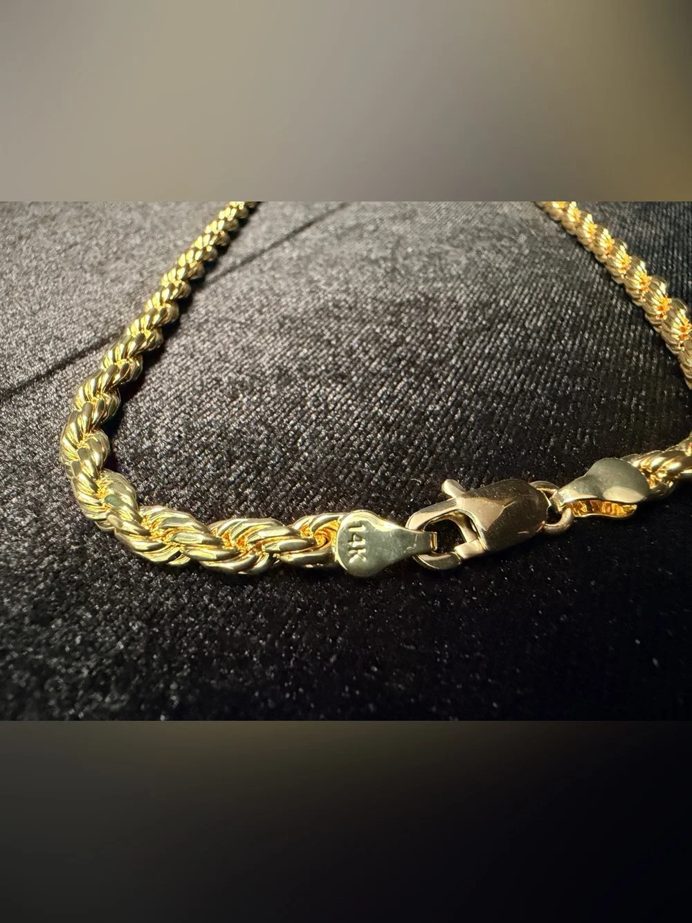 14K Stamped Gold Filled Rope Chain 22in 5.2MM Very Nice! Brand New